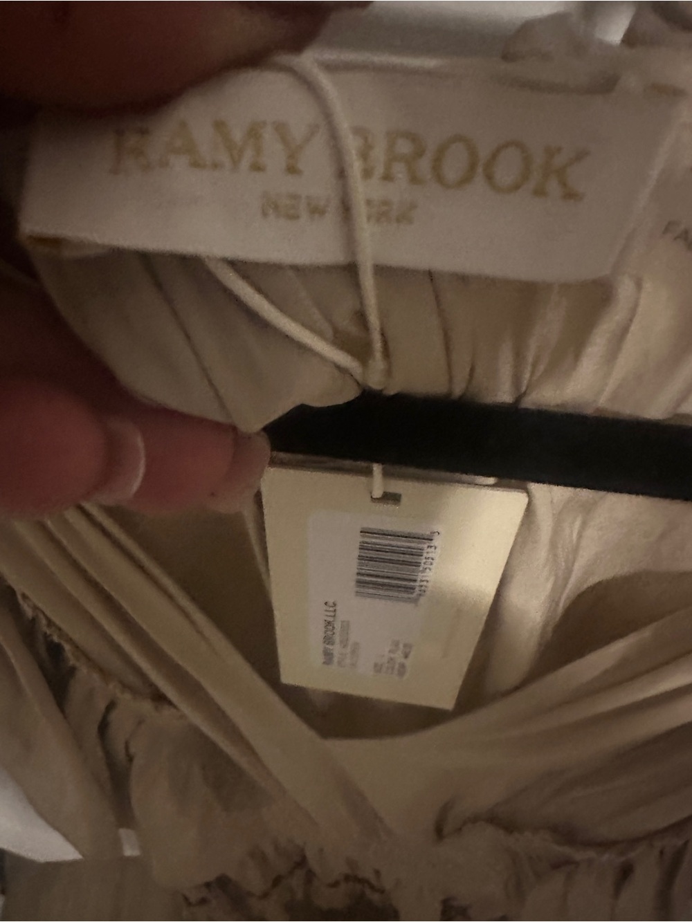 Ramy Brook Champagne Strapless V-Wrap Dress